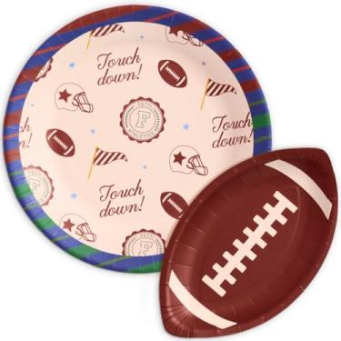 Imagem de xo, Fetti Placas de touchdown - 32 peças | Decorações de aniversário de futebol, configuração de festa universitária, paisagem de mesa traseira, suprimentos para o dia de jogo de baile