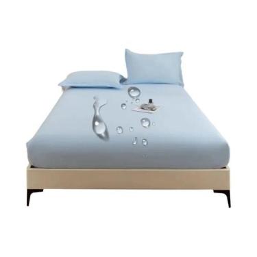 Imagem de Capa De Colchão Impermeável De Cor Sólida Com Acabamento Fosco E Prote