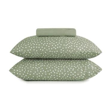 Imagem de Jogo de Cama Casal 3 Peças Altenburg Malha Fio Penteado Bits Verde