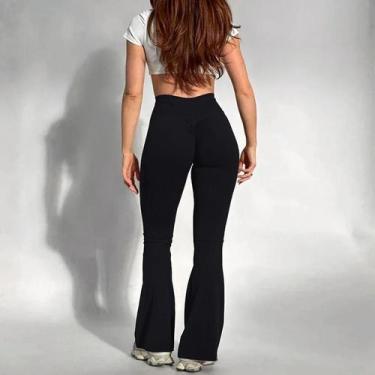 Imagem de Leggings De Yoga Femininas De Cintura Alta Com Efeito Levanta Bumbum P