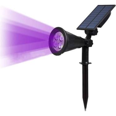 Imagem de Luminária Solar Spot de chão articulada Luz Super Led Lilás Jardim 220