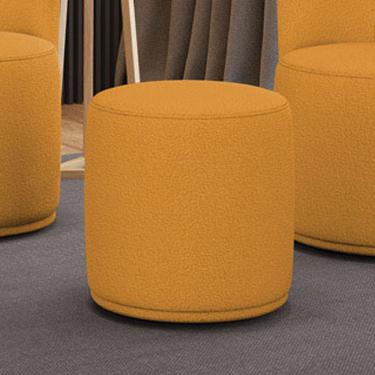 Imagem de Puff Redondo Orgânico para Sala Malu Bouclê Mostarda M11 - D'Rossi