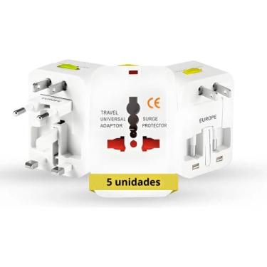 Imagem de Kit 5 Adaptadores Tomada Universal - Viagens Internacionais - Genérica