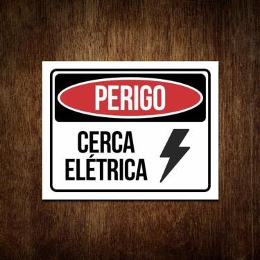 Imagem de Placa Segurança Perigo Cerca Elétrica - Perigo Placa Atenção