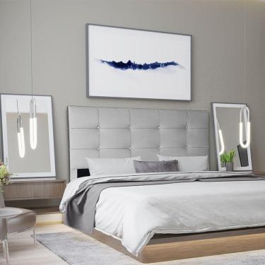 Imagem de Cabeceira Casal 1,40m Roma Corino Cinza