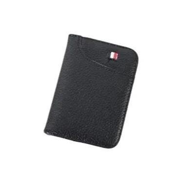 Imagem de Carteira Masculina Slim De Couro PU Macio, Mini Porta-Cartões Portátil
