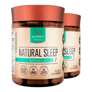 Imagem de Kit 2 Natural Sleep Melatonina Nutrify 60 Cápsulas