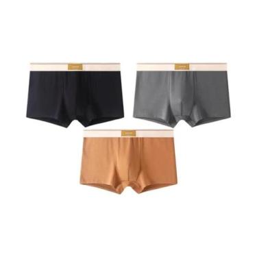 Imagem de Cuecas Boxer Masculinas Confortáveis E Respiráveis De Algodão 3 Peças 