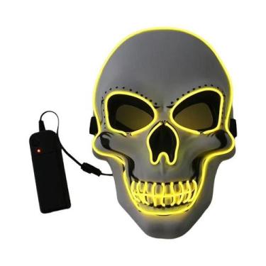 Imagem de Máscara De Caveira LED Luminosa De Halloween Para Cosplay E Decoração 