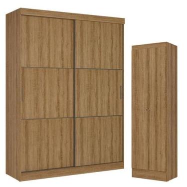 Imagem de Guarda Roupa Casal Comfort 2 Portas Almendra Acetinado e Multiuso Spac