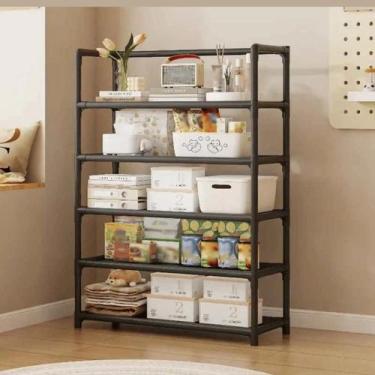 Imagem de Estante 5 Prateleiras Preta Organizadora para Sapatos Closet Quarto Ha