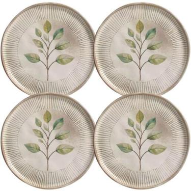 Imagem de Jogo 4 Pratos de Sobremesa 21,5cm Cerâmica Porto Brasil Bio Evergreen 