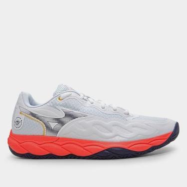 Imagem de Tênis Mizuno Wave Enforce Court AC Unissex, Branco, Laranja, 40