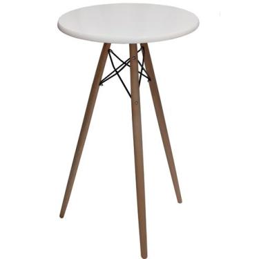 Imagem de Mesa Bistro Pulpito 70cm Redonda Branca Tripé Eiffel Charles Eames Bar