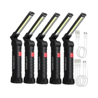 Imagem de Lanterna LED COB Portátil Recarregável Com USB, Lâmpada Magnética Susp