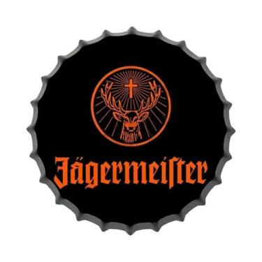 Imagem de Placa Redonda De Metal Vintage Com Tampa De Garrafa De Vinho Ou Cervej