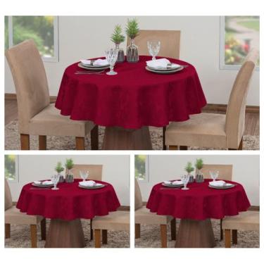 Imagem de Kit 3 Toalhas Mesa Luxo Redonda Sala Jantar 6 Lugares Jacquard 1,80m -