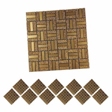 Imagem de Pastilha De Vidro Kit 11 Uni Autocolante Parede Cozinha Banheiro Decorativa Facil Aplicacao Moderna Reforma Requintado