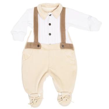 Imagem de Macacão Luxo Plush Bebê Menino Suspensório Lessa Kids B8933-Masculino