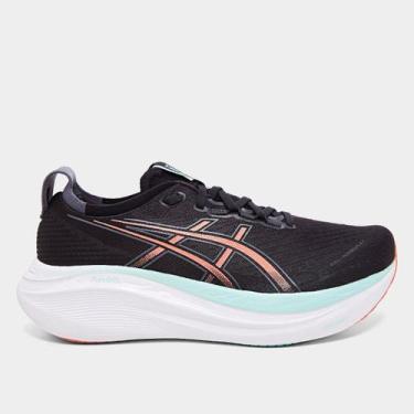 Imagem de Tênis Asics Gel-Nimbus 27 Masculino, Preto, Laranja, 43