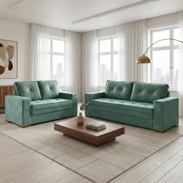 Imagem de Conjunto de Sofá 2 e 3 Lugares Toquio Verde