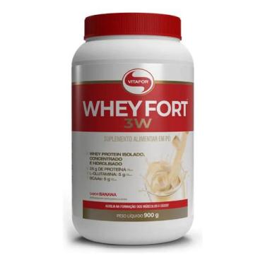 Imagem de Whey Fort 3w Protein Vitafor 900g Sabor Banana, Banana