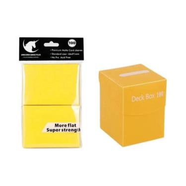 Imagem de Caixa De Cartas Com 100+ Compartimentos E Sleeves Foscos Para TCG MTG 