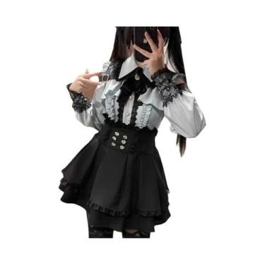 Imagem de Conjunto Feminino Dark Femme Lolita: Top De Renda E Saia Com Cintura M