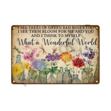 Imagem de Placa De Metal Vintage Com Flores Para Decoração De Parede De Jardim, 