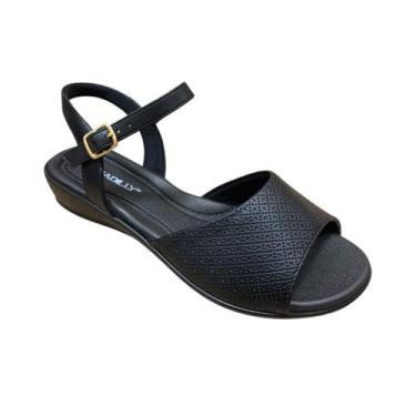 Imagem de Sandalia Feminina Piccadilly Anabela Baixa Joanete Esporão, Preto, 36