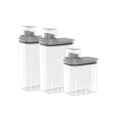 Imagem de Kit 2un 2,3L + 1un 1,5L Dispenser Organizador de Lavanderia Para Amaci