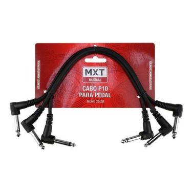 Imagem de Kit 3 Cabo P10 L X P10 L Pedal 25cm Injetado Blindado Prof - MXT