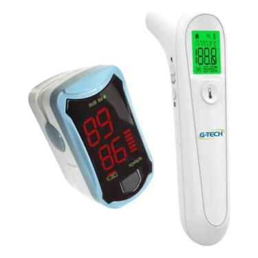Imagem de Kit Medidor de Temperatura, Oxigênio e Pulso Termômetro + Oxímetro G-T