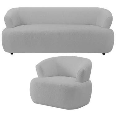 Imagem de Kit Sofá 3 Lugares Para Sala 198cm Com 01 Poltrona Orgânica Florea M05