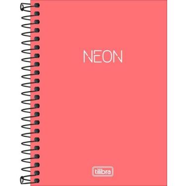 Imagem de Caderneta Espiral Capa Plástica Neon Coral 80 Folhas Tilibra