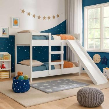 Imagem de Beliche Infantil Com Grandes Escadas e Escorregador Segura - Anyben, B