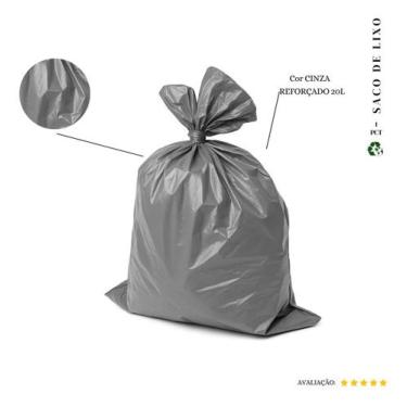 Imagem de Saco De Lixo 20 Litros Reforçado - 20 Unidades Cor cinza (pacote 1,2kg