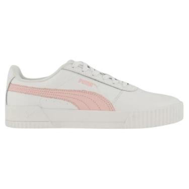 Imagem de Tênis Casual Feminino Puma Carina L BDP Original, 38, Branco, Rosa, Fe