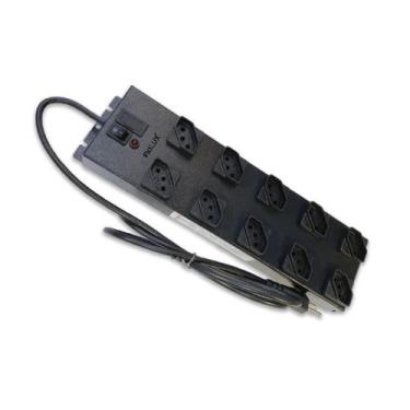 Imagem de Filtro Protetor Fiolux 1CABO10ESPN Com 10 Tomadas Espacadas 1,5M Metal