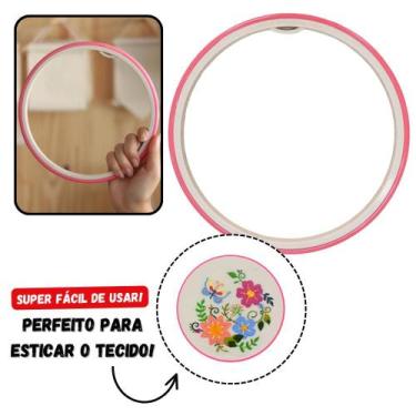 Imagem de Bastidor Flexível para Bordado Nurge 20cm Rosa
