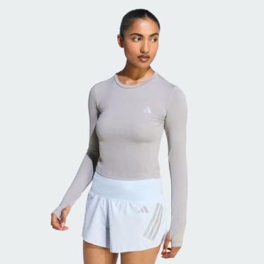 Imagem de Camiseta Adidas Essentials Manga Longa Feminina Cinza, M