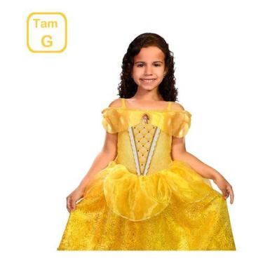 Imagem de A Bela E A Fera Vestido Infantil Bela Fantasia Disney Tam G - Novabrin