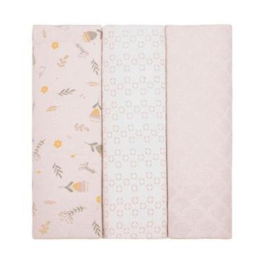 Imagem de Kit Com 3 Cueiros Estampados Flanelados Composê Papi Rosa Claro