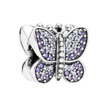 Imagem de Berloque BORBOLETA ROXA em Prata S925 para pulseiras modelo Pandora ou