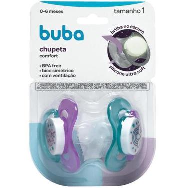 Imagem de Kit C/2 Chupeta Buba +6m Bico Simétrico Fem Unicórnio 12676