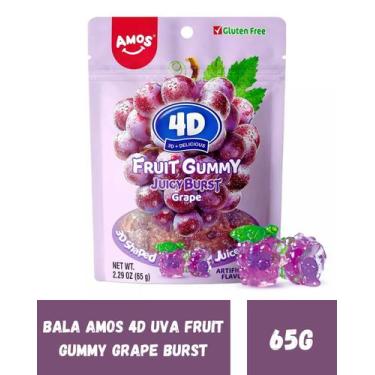 Imagem de Bala descascavel uva amos 4d uva fruit gummy grape burst 65g