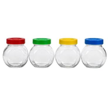 Imagem de Porta Tempero de Vidro com 4 unidades 8cm X 7.5cm - Velo Tech