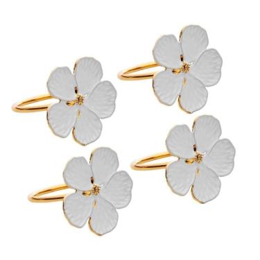 Imagem de Anéis para Guardanapos Flower Zamac Branco Lyor