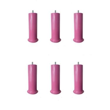 Imagem de Kit 12 Pés Para Cama Box na Cor Rosa Com 18cm de Altura Elevando a Alt