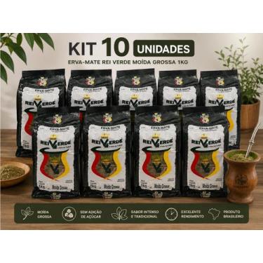 Imagem de Kit 10 Erva Mate Moída Grossa Rei Verde 1kg